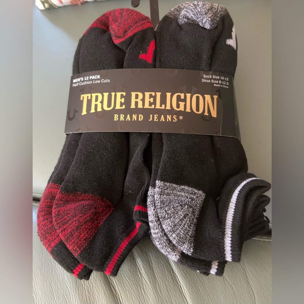 True Religion Men’s Socks 12 Pr Low Cut NWT